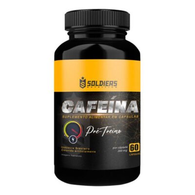 Cafeína 60 Caps - 200mg - Termogênico - 100% Pura - Soldiers
